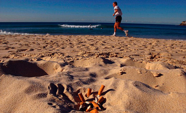 Cigarette Butts on the Beach
